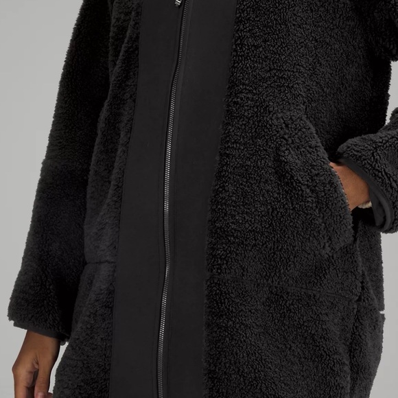 Lululemon Collarless Textured Fleece Full Zip Size 8 - Picture 3 of 4